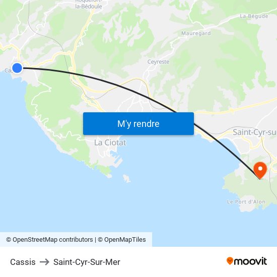 Cassis to Saint-Cyr-Sur-Mer map