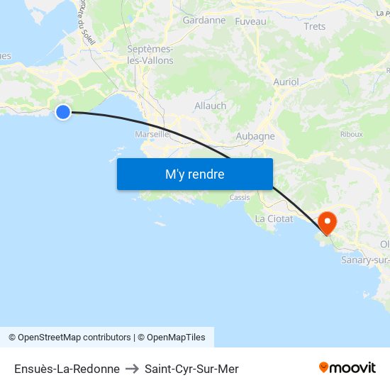 Ensuès-La-Redonne to Saint-Cyr-Sur-Mer map