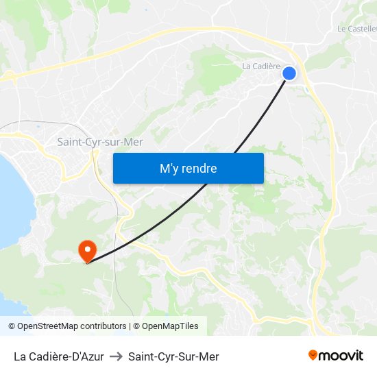 La Cadière-D'Azur to Saint-Cyr-Sur-Mer map