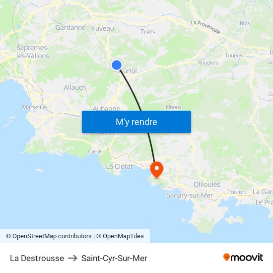 La Destrousse to Saint-Cyr-Sur-Mer map