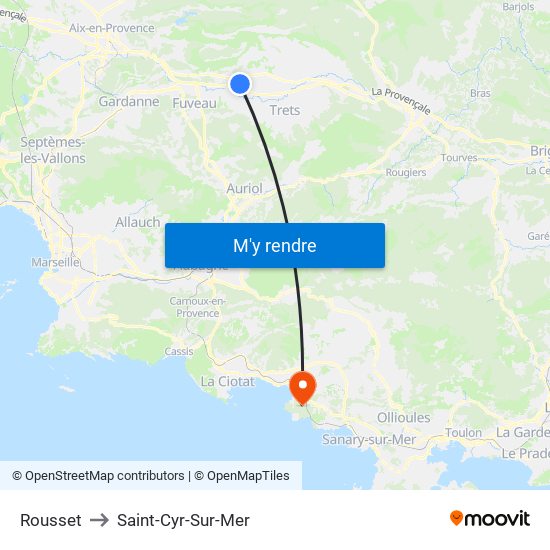 Rousset to Saint-Cyr-Sur-Mer map