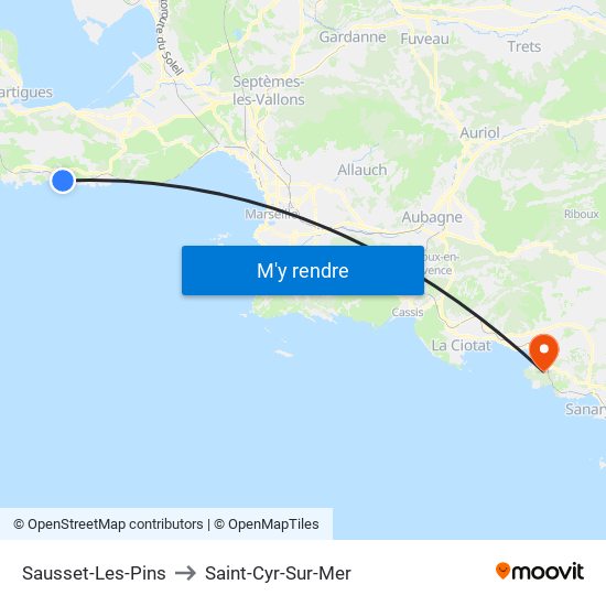 Sausset-Les-Pins to Saint-Cyr-Sur-Mer map