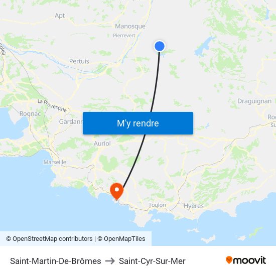 Saint-Martin-De-Brômes to Saint-Cyr-Sur-Mer map