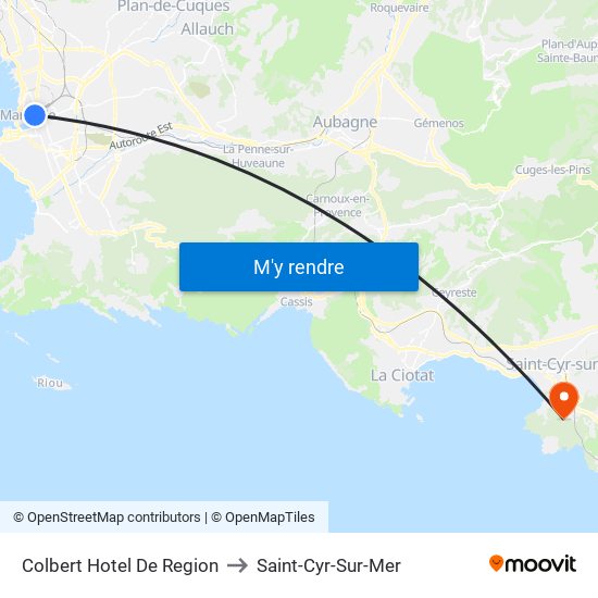 Colbert Hotel De Region to Saint-Cyr-Sur-Mer map