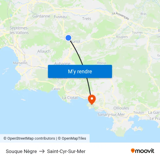 Souque Nègre to Saint-Cyr-Sur-Mer map