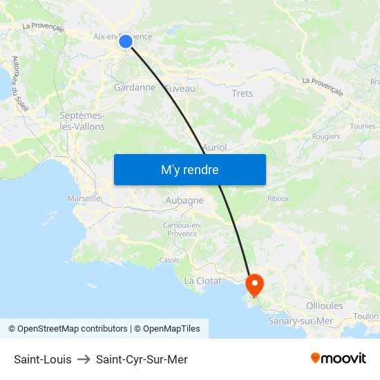 Saint-Louis to Saint-Cyr-Sur-Mer map