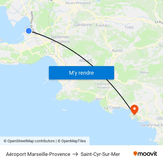 Aéroport Marseille-Provence to Saint-Cyr-Sur-Mer map