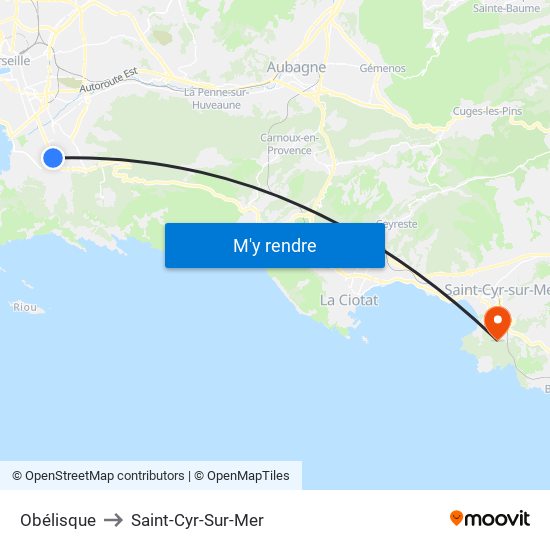 Obélisque to Saint-Cyr-Sur-Mer map