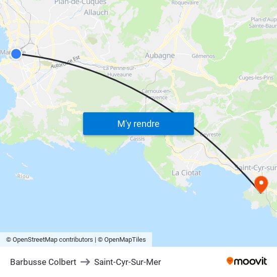 Barbusse Colbert to Saint-Cyr-Sur-Mer map