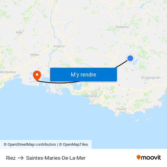 Riez to Saintes-Maries-De-La-Mer map