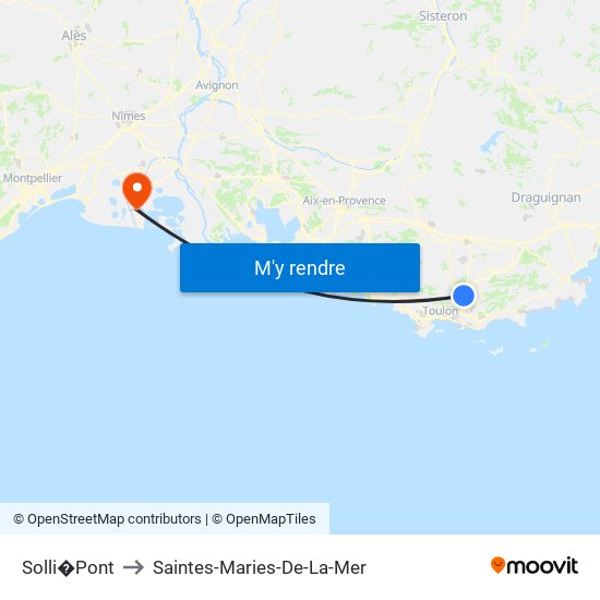 Solli�Pont to Saintes-Maries-De-La-Mer map