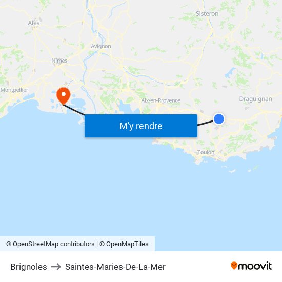 Brignoles to Saintes-Maries-De-La-Mer map