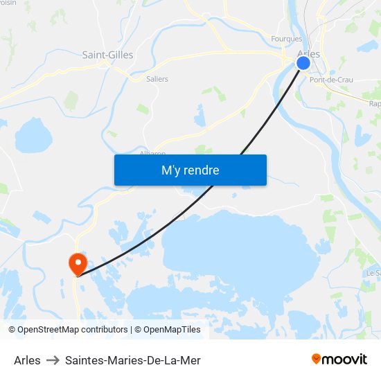 Arles to Saintes-Maries-De-La-Mer map