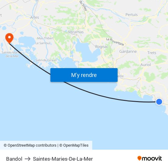 Bandol to Saintes-Maries-De-La-Mer map