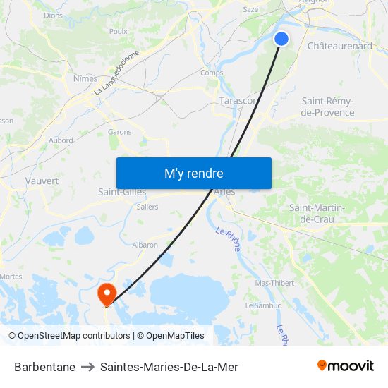 Barbentane to Saintes-Maries-De-La-Mer map