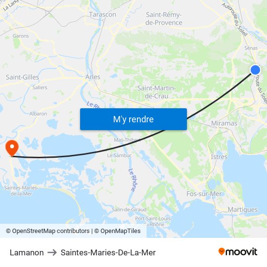 Lamanon to Saintes-Maries-De-La-Mer map