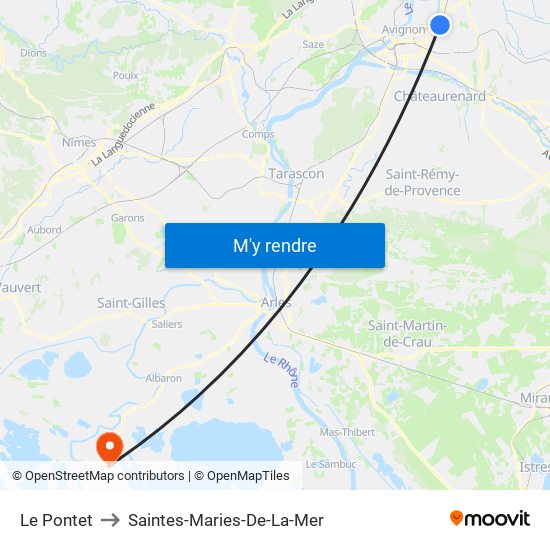 Le Pontet to Saintes-Maries-De-La-Mer map