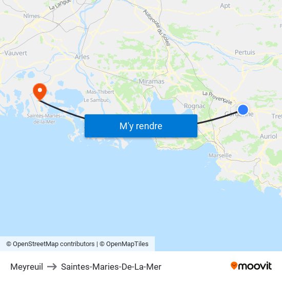 Meyreuil to Saintes-Maries-De-La-Mer map