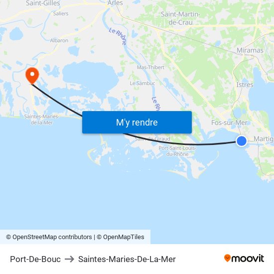 Port-De-Bouc to Saintes-Maries-De-La-Mer map