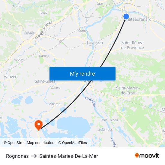 Rognonas to Saintes-Maries-De-La-Mer map
