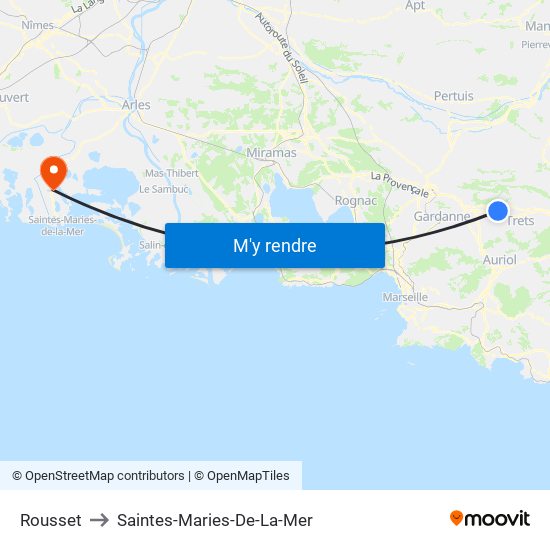 Rousset to Saintes-Maries-De-La-Mer map