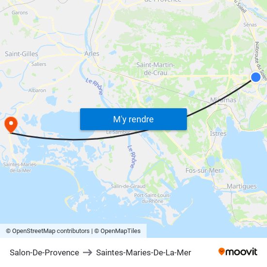 Salon-De-Provence to Saintes-Maries-De-La-Mer map