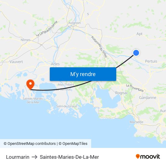 Lourmarin to Saintes-Maries-De-La-Mer map