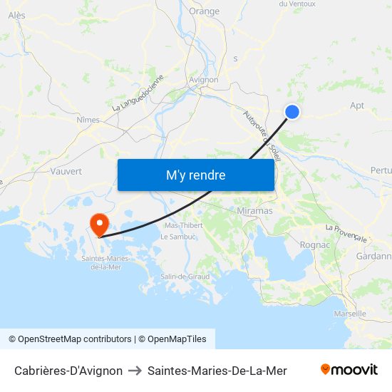 Cabrières-D'Avignon to Saintes-Maries-De-La-Mer map