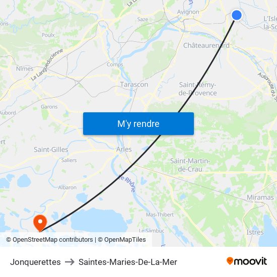 Jonquerettes to Saintes-Maries-De-La-Mer map