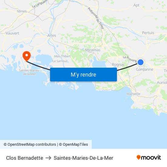 Clos Bernadette to Saintes-Maries-De-La-Mer map