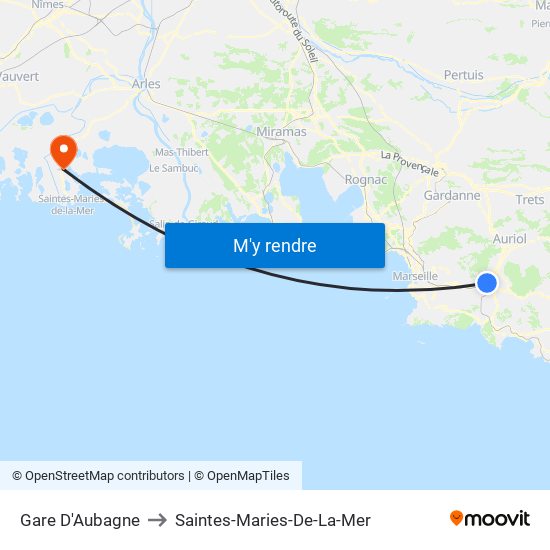 Gare D'Aubagne to Saintes-Maries-De-La-Mer map