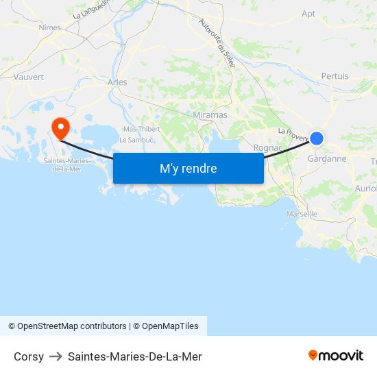 Corsy to Saintes-Maries-De-La-Mer map