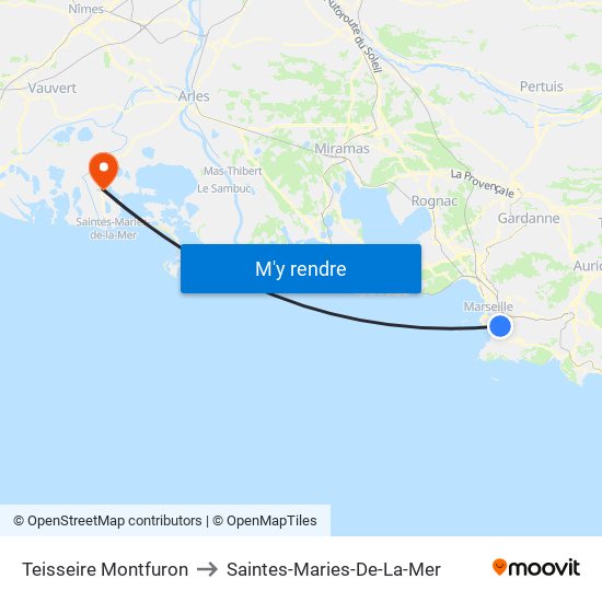 Teisseire Montfuron to Saintes-Maries-De-La-Mer map