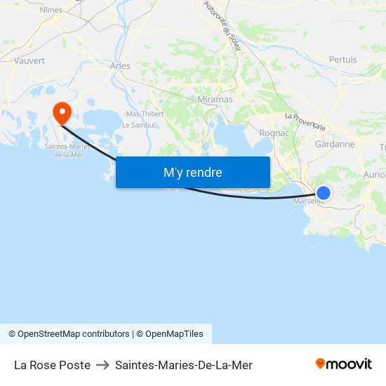 La Rose Poste to Saintes-Maries-De-La-Mer map