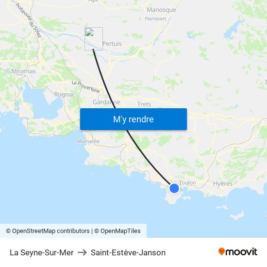 La Seyne-Sur-Mer to Saint-Estève-Janson map