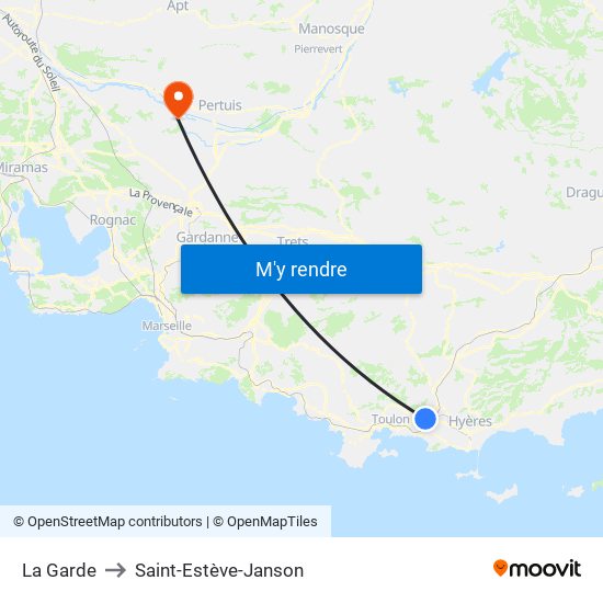 La Garde to Saint-Estève-Janson map