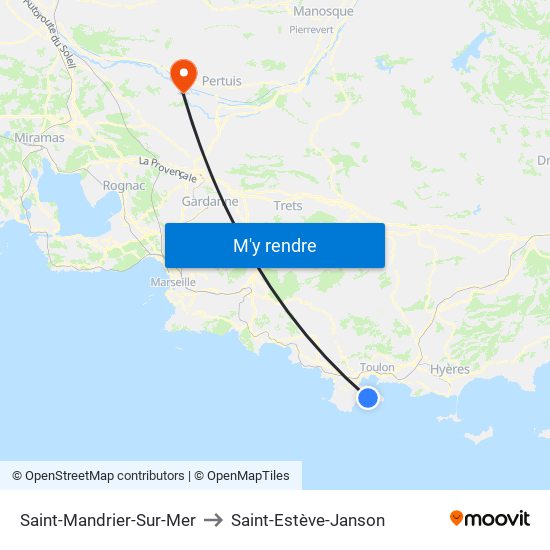 Saint-Mandrier-Sur-Mer to Saint-Estève-Janson map