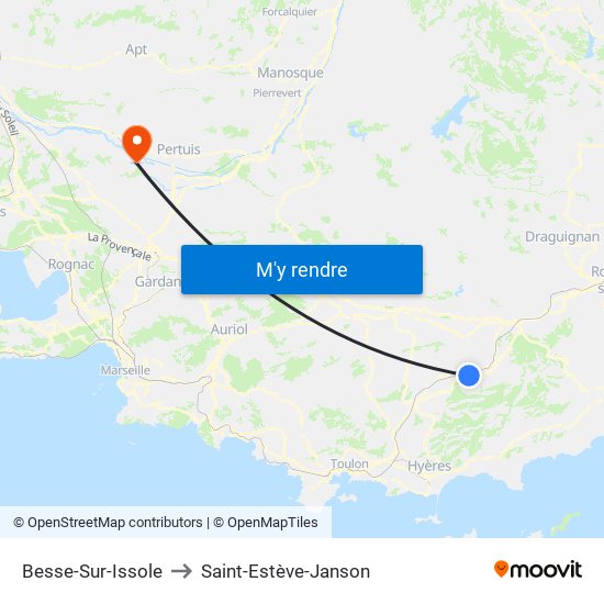 Besse-Sur-Issole to Saint-Estève-Janson map