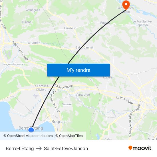 Berre-L'Étang to Saint-Estève-Janson map