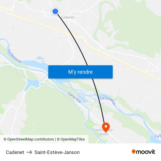 Cadenet to Saint-Estève-Janson map