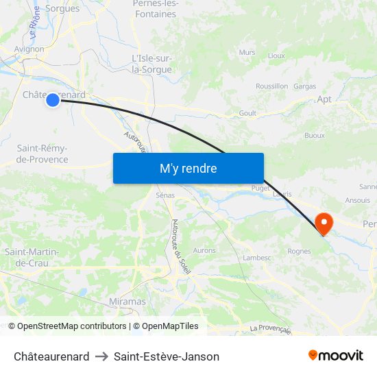 Châteaurenard to Saint-Estève-Janson map