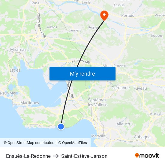 Ensuès-La-Redonne to Saint-Estève-Janson map