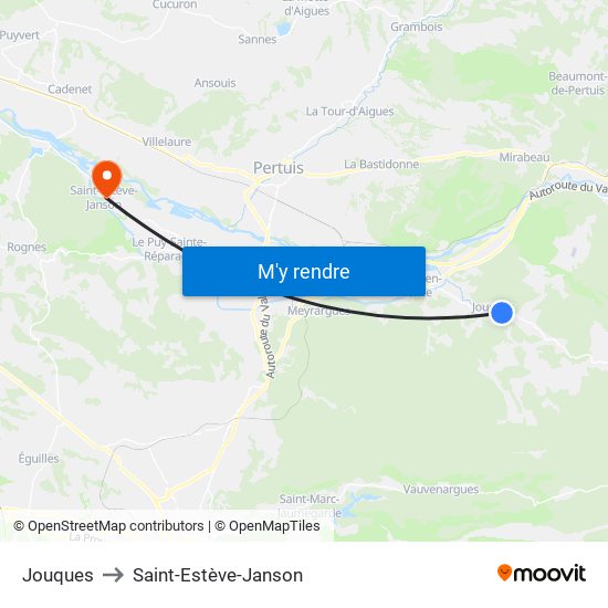 Jouques to Saint-Estève-Janson map