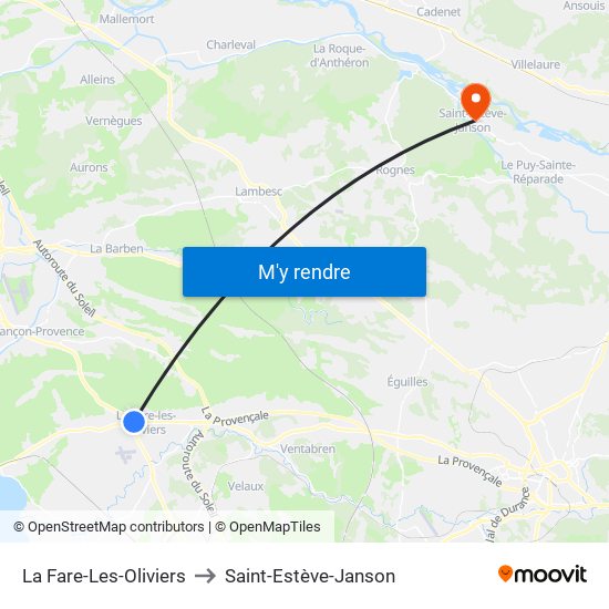 La Fare-Les-Oliviers to Saint-Estève-Janson map