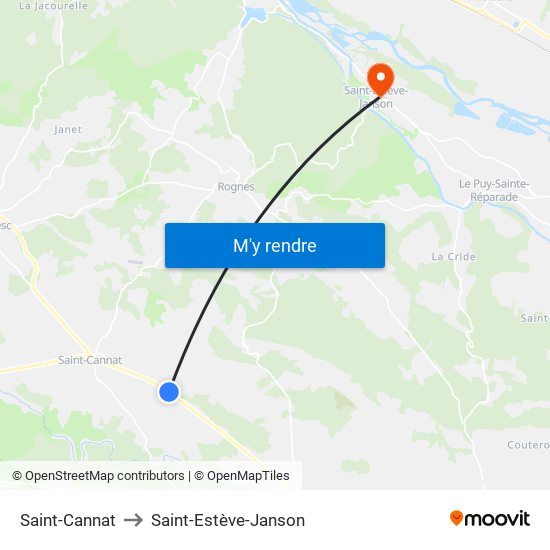 Saint-Cannat to Saint-Estève-Janson map