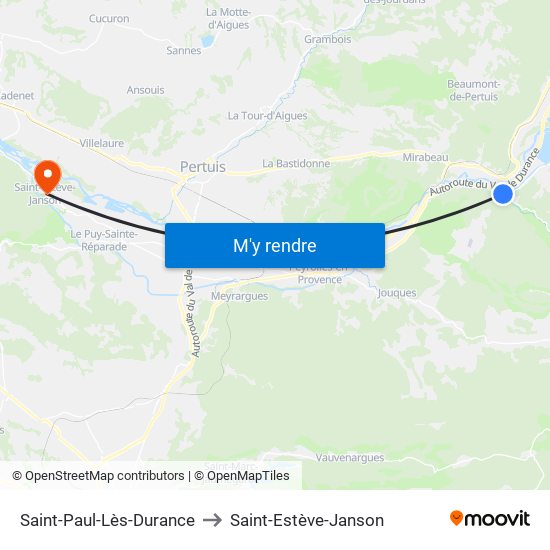 Saint-Paul-Lès-Durance to Saint-Estève-Janson map