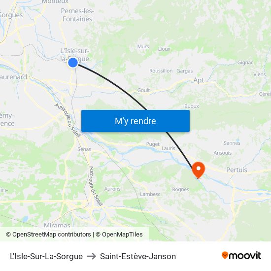 L'Isle-Sur-La-Sorgue to Saint-Estève-Janson map
