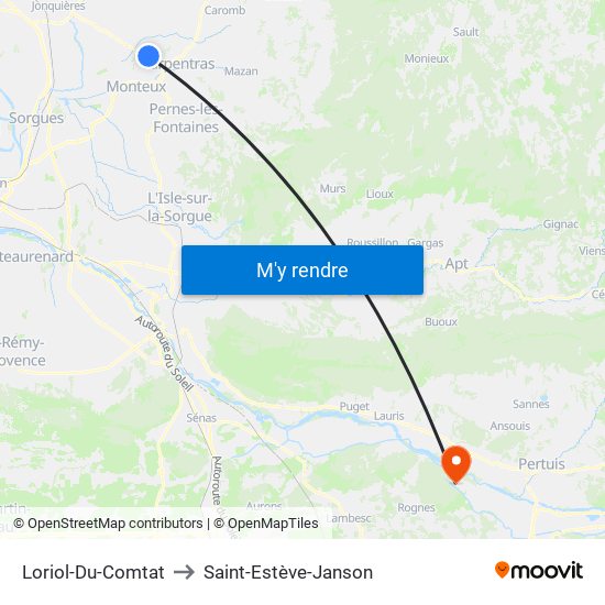 Loriol-Du-Comtat to Saint-Estève-Janson map