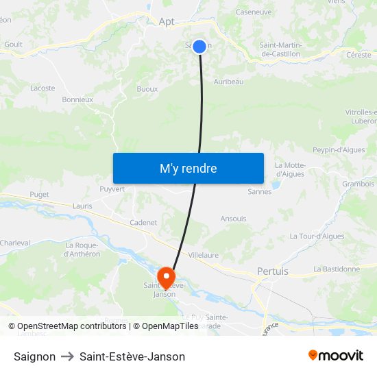 Saignon to Saignon map