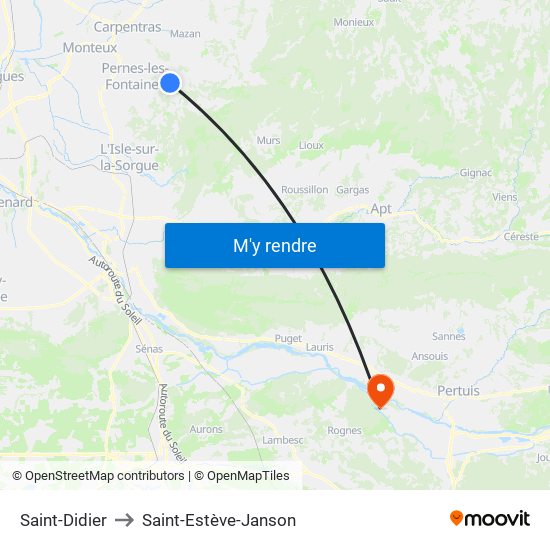 Saint-Didier to Saint-Estève-Janson map